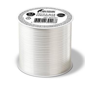 Леска для рукоделия, диаметр 0,3 мм, длина 350 м, прозрачная, ПРОЧНАЯ, ОСТРОВ СОКРОВИЩ, 665207 - Премиум Сервис