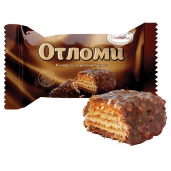 Конфеты шоколадные АККОНД "Отломи" вафельные с молочной карамелью, 360 г, пакет - Премиум Сервис