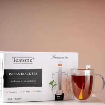 Чай в стиках TEATONE, черный индийский, 100 стиков по 1,8г, ш/к 80166, 1246 - Премиум Сервис