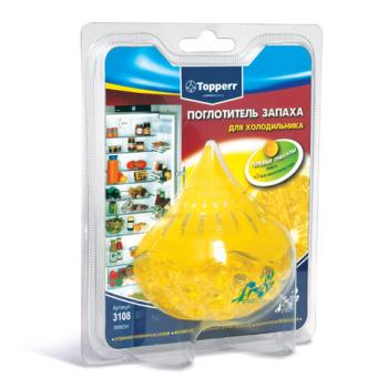 Поглотитель запаха для холодильника TOPPERR ЛИМОН, гелевый, 3108 - Премиум Сервис