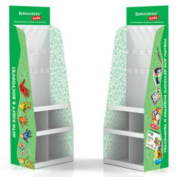 Стойка напольная BRAUBERG KIDS, 180х60х40 см, 3 полки, 16 крючков - Премиум Сервис