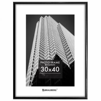Рамка 30*40см небьющаяся, багет 14 мм, пластик, BRAUBERG "Original", черная, 391230 - Премиум Сервис