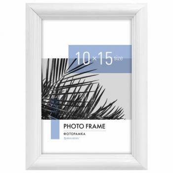 Рамка 10*15см небьющаяся, багет 17,5 мм, пластик, BRAUBERG "Colorful", белая, 391239 - Премиум Сервис