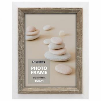 Рамка 15*21см небьющаяся, багет 35 мм, МДФ, BRAUBERG "Esquire", белая/капучино, 391255 - Премиум Сервис