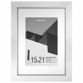 Рамка 15х21см с паспарту 10х15см небьющаяся, багет 20мм пластик, BRAUBERG "New Age", белая, 391274 - Премиум Сервис