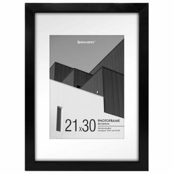 Рамка 21*30см с паспарту 15х21см небьющаяся, багет 20 мм, пластик, BRAUBERG "New Age", черная, 391275 - Премиум Сервис