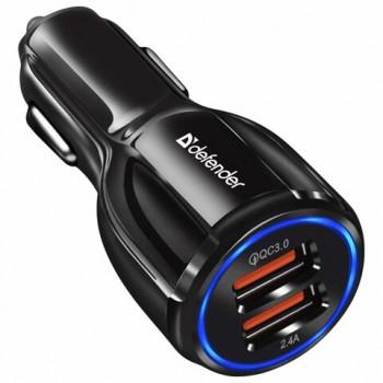 Зарядное устройство АВТОМОБИЛЬНОЕ DEFENDER UCA-100 2 порта USB, выходной ток 3А, 8383, 83833 - Премиум Сервис