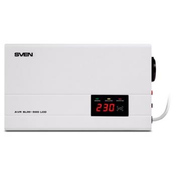 Стабилизатор SVEN SLIM-500 LCD, 400Вт, 140-260В, 1 евророзетка, настенное крепление,, SV-012809 - Премиум Сервис