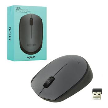 Мышь беспроводная LOGITECH M170, 2 кнопки + 1 колесо-кнопка, оптическая, черная, 910-004642 - Премиум Сервис