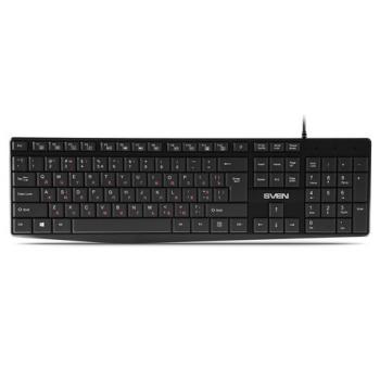 Клавиатура проводная SVEN KB-S305, USB, 105 кнопок, черная, SV-018801 - Премиум Сервис