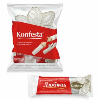 Конфеты KONFESTA со сливочно-кокосовым кремом, вафельные, 500г - Премиум Сервис