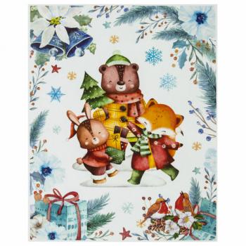 Наклейка для окон двусторонняя МНОГОРАЗОВАЯ 30х38 см, "Весёлые зверята", ЗОЛОТАЯ СКАЗКА, 591924 - Премиум Сервис