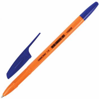 Ручка шариковая ОФИСМАГ "X-333 Orange", СИНЯЯ, корпус оранжевый, узел 1 мм, линия письма 0,5 мм, 143228 - Премиум Сервис