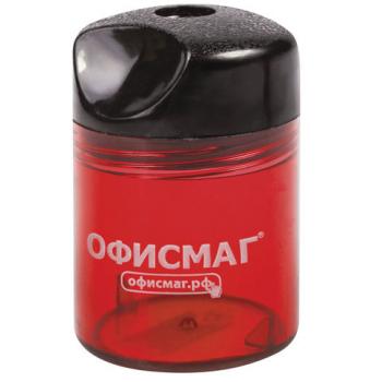 Точилка ОФИСМАГ с контейнером, пластиковая, цилиндрическая, красная, 226940 - Премиум Сервис