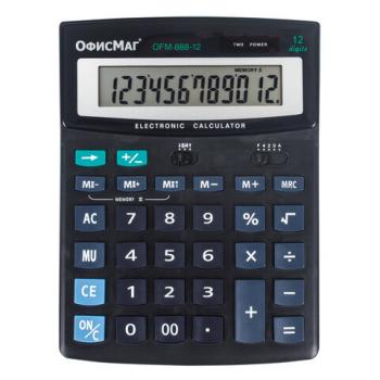 Калькулятор настольный ОФИСМАГ OFM-888-12 (200х150 мм), 12 разрядов, двойное питание, 250224 - Премиум Сервис