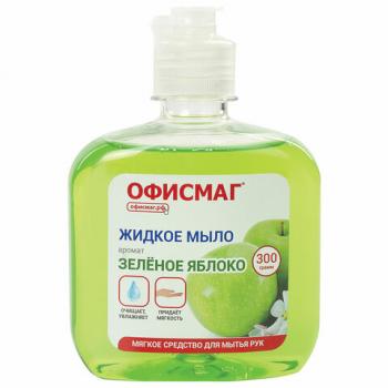 Мыло жидкое 300 г ОФИСМАГ, "Зеленое яблоко", флип топ, 606778 - Премиум Сервис