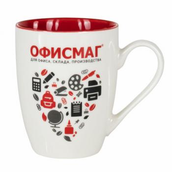 Кружка ОФИСМАГ, 340 мл, керамика, белая, 608371 - Премиум Сервис