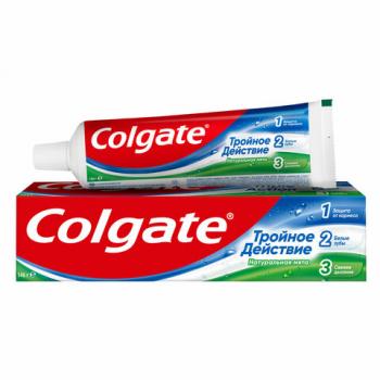 Зубная паста 100мл COLGATE "Натуральная мята", тройное действие, с фторидом, ш/к 2899, 7891024128992 - Премиум Сервис
