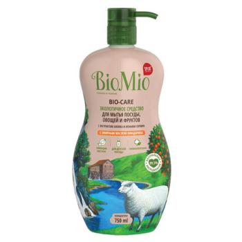 Средство для мытья посуды, овощей и фруктов 750 мл BIOMIO "Мандарин", дозатор, 508.26089.0101 - Премиум Сервис