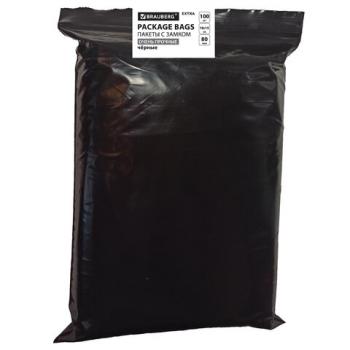 Пакеты ZIP-LOCK ОЧЕНЬ ПРОЧНЫЕ, комплект 100шт, 10x15cм, ПВД, 80мкм., ЧЁРНЫЕ, BRAUBERG - Премиум Сервис