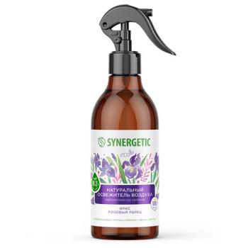 Освежитель воздуха 380 мл SYNERGETIC "Ирис и розовый перец", биоразлагаемый, нейтрализатор запахов, спрей, 900002 - Премиум Сервис