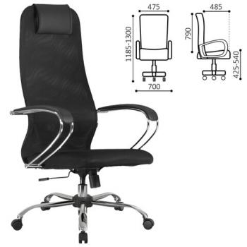 Кресло BRABIX PREMIUM "Ultimate EX-800" хром, плотная двойная сетка Х2, черное, 532911 - Премиум Сервис