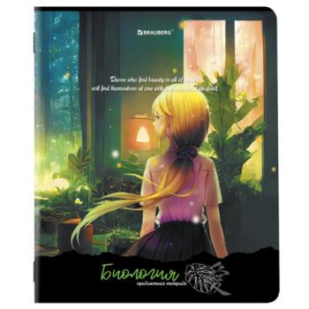 Тетрадь предметная ANIME GIRLS 48л, матовая ламинация, БИОЛОГИЯ, клетка, подсказ, BRAUBERG, 404749 - Премиум Сервис