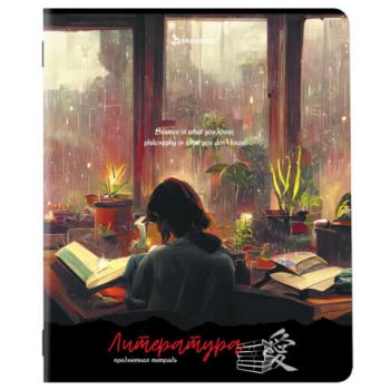 Тетрадь предметная ANIME GIRLS 48л, матовая ламинация, ЛИТЕРАТУРА, линия, подсказ, BRAUBERG, 404754 - Премиум Сервис