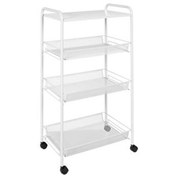 Этажерка Ладья-34КС офисно-бытовая 3 яруса+столик, металл, белая, 44,5х30х84 см, Э 357 Б - Премиум Сервис