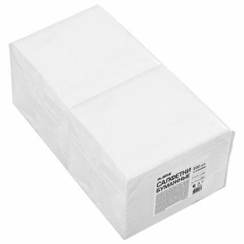 Салфетки бумажные 2-х слойные, 33х33 см., 200 штук в упаковке, 1/4 сложение, LAIMA, б, 115402 - Премиум Сервис