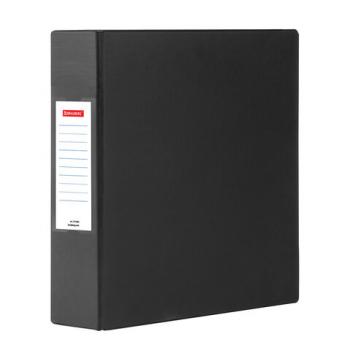 Папка на 2 кольцах, ПРОЧНАЯ, картон/ПВХ, BRAUBERG Office, ЧЕРНАЯ, 75 мм, до 500 л., 2 - Премиум Сервис