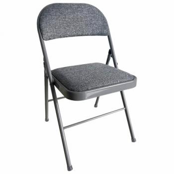 Стул складной BRABIX "Golf Plus CF-003 КОМФОР"Т, серый каркас, серая ткань, 532890 - Премиум Сервис