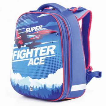 Ранец BRAUBERG EXTRA, 2 отделения, анатомическая спинка, дополнительный объем, для мальчиков, "Истребитель", 39х28х19 см, 227844 - Премиум Сервис