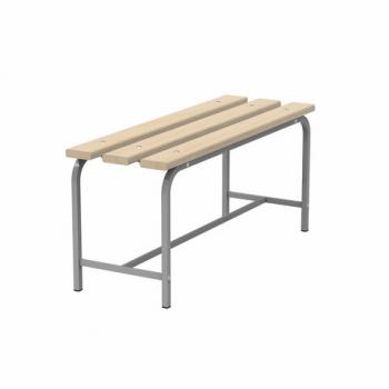 Скамья деревянная на металлокаркасе "СТ 1000", 1000х350х450 мм, каркас металлический серый, сиденье дерево - Премиум Сервис
