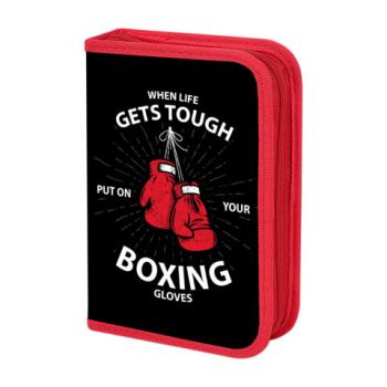 Пенал ПИФАГОР, 1 отделение 2 откидные планки, полиэстер, 20х14 см, Boxing, 272289 - Премиум Сервис