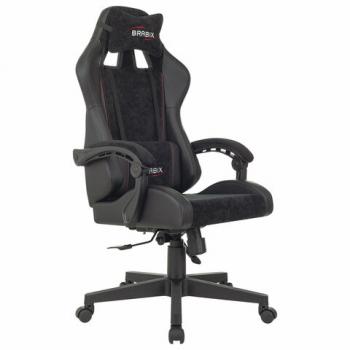 Кресло компьютерное BRABIX "Striker GM-121", синхромеханизм, 2 подушки, экокожа/велюр, черное, 532962 - Премиум Сервис