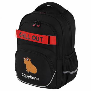 Рюкзак BRAUBERG MOTION, 2 отделения, 3 кармана, "Calm capy", СВЕТЯЩИЙСЯ, 41х28х17 см, 272032 - Премиум Сервис