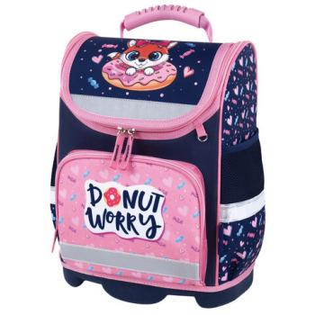 Ранец ЮНЛАНДИЯ WISE, 1 отделение, 3 кармана, устойчивое дно, "Donut worry", 37x29х15 см, 272073 - Премиум Сервис