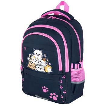 Рюкзак BRAUBERG VIBE, 2 отделения, 5 карманов, "Cat meeting", 40х28х14 см, 272089 - Премиум Сервис