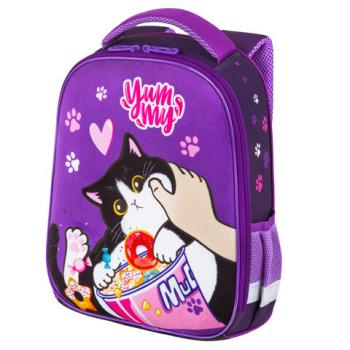 Ранец BRAUBERG KIDS START, 1 отделение, 2 кармана, "Sweet cheeks", велюровая панель, 35х26х13см, 272093 - Премиум Сервис