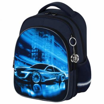 Рюкзак BRAUBERG OPTIMA, 2 отделения, с брелком, "Night driver", 36х27х18 см, 272096 - Премиум Сервис
