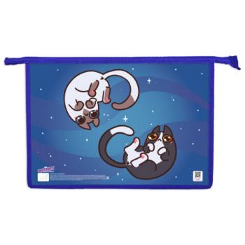 Папка для тетрадей ЮНЛАНДИЯ А4, 1 отделение,картон/пластик, конгрев, на молнии, Ying Yang, 272132 - Премиум Сервис