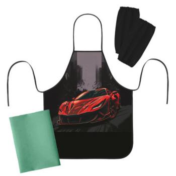 Набор для уроков труда BRAUBERG KIDS, клеенка ПВХ, накидка-фартук с нарукавниками, Red car, 272363 - Премиум Сервис