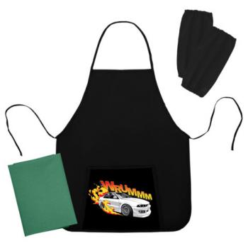 Набор для уроков труда ЮНЛАНДИЯ, клеенка ПВХ, накидка-фартук с нарукавниками, Wrum, 272366 - Премиум Сервис