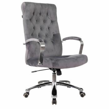 Кресло офисное T-9928SL, усиленное, НАГРУЗКА до 200 кг, хром, ткань, серое, 1985910 - Премиум Сервис