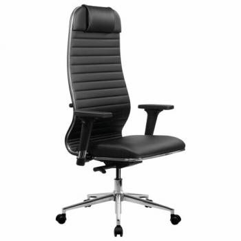 Кресло МЕТТА "ErgoLife" 10 B1-117D, хром, синхромеханизм, 2D подлокотники, экокожа, черное - Премиум Сервис