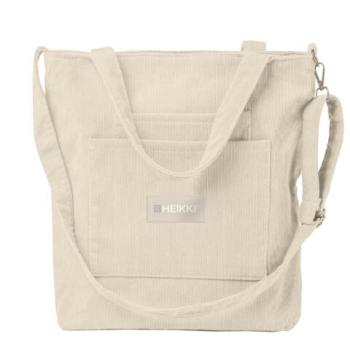Сумка-шоппер HEIKKI, вельвет, карманы, 35х30 см, бежевый, 272438 - Премиум Сервис