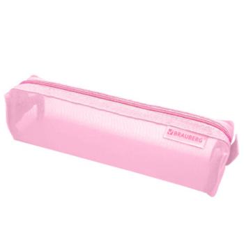 Пенал-тубус BRAUBERG, сетка, 22х5х5см, розовый, 272235 - Премиум Сервис
