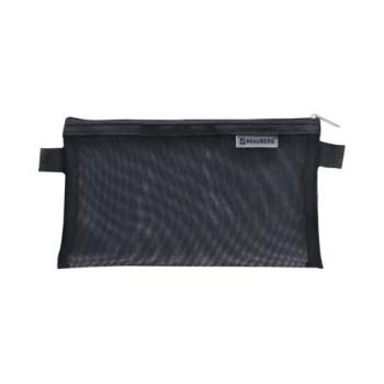 Пенал-конверт BRAUBERG, сетка, 22x10 см, черный, 272237 - Премиум Сервис
