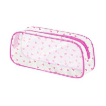 Пенал-косметичка BRAUBERG LUCENT на молнии, прозрачный, Hearts, 272345 - Премиум Сервис